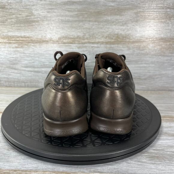 SAS Women's Free Time Bronze Leather Lace Up Comfort Walking Shoes Size 8 - Picture 4 of 11